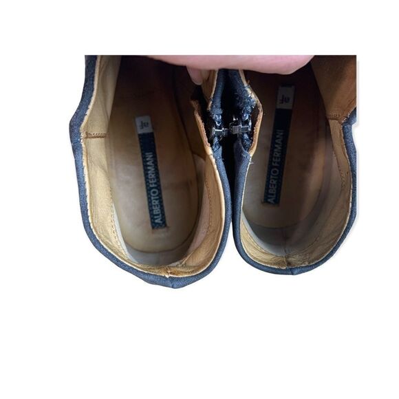 Alberto Fermani Anzio Grey Suede Block Heel Ankle Boot Size 40 - Picture 7 of 8